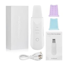 Ultrasonic Skin Scrubber Deep Face Cleaning Machine Peeling Shovel Facial Pore Cleaner Face Skin Scrubber Lift Beauty Instrument Ultrasonic Facial Scr