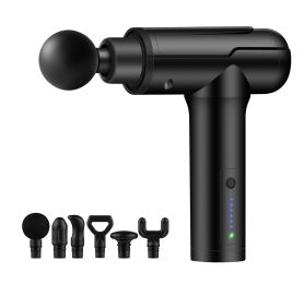 Multi-speed Vibration Fascia Gun Silent Deep Massager (Option: Matte Black-US)