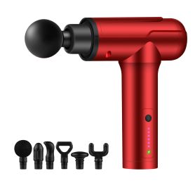 Multi-speed Vibration Fascia Gun Silent Deep Massager (Option: China red-US)