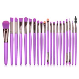 20pcs Fluorescent Color Makeup Brush Set (Option: Fluorescent purple)