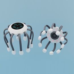 Head Massager Electric Octopus Intelligence (Option: White-Upgraded version)