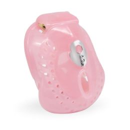 Men's Fashion Simple Solid Color All-around Plastic Chastity Lock (Option: Pink-S)