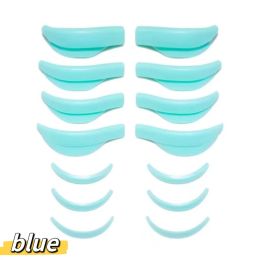 7 Pairs Of Silicone Pad Aids For Eyelash Curling (Color: Blue)