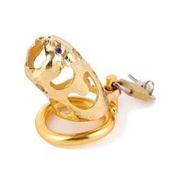 Metal Stainless Steel Male Chastity Device (Option: Gold-40MM Ring)