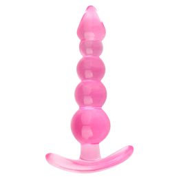 Wearing Five-bead Anal Plug Pull Beads When Going Out (Color: Pink)