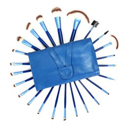 Full Set Of Super Soft Eye Shadow Brush High End Animal Hair Makeup Brush Set (Option: Blue storage bag)