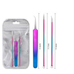 Acne Tool 3 Piece Set Stainless Steel Acne (Option: Color titanium flash bag)