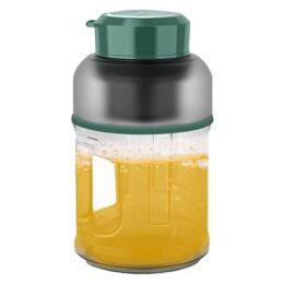 Explosive 1.5L Large-capacity Juicer Cup USB Rechargeable Juicer Portable Water Cup Shaker Cup Juice Cup For Fitness (Color: dark green)