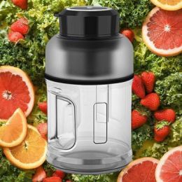 Explosive 1.5L Large-capacity Juicer Cup USB Rechargeable Juicer Portable Water Cup Shaker Cup Juice Cup For Fitness (Color: Black)