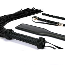 Men And Women Cane Leather Whip Props (Option: Set)