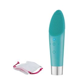 Ultrasonic Massage Women's Silicone Lady Shaver (Option: Blue-USB)